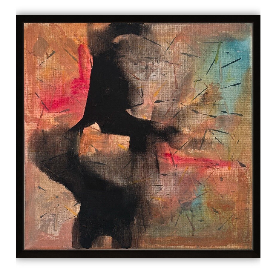 Abstract Expressionist Mid-Century Modern Mixed Media Canvas Painting MCM-image