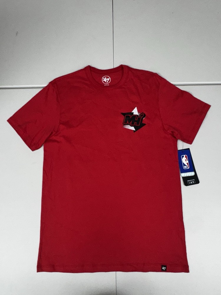 Miami Heat City Edition Backboard T-Shirt Men's 47 Brand Red NWT Pick Size $40