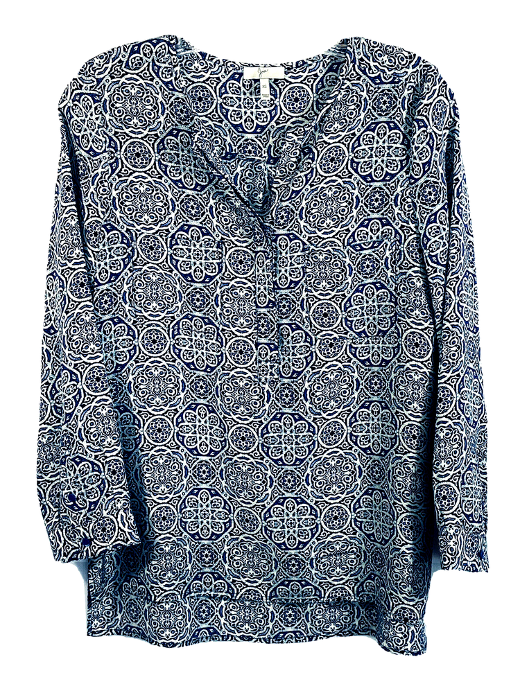 JOIE Women's Silk Top Size XS Purple, White, Multicolor