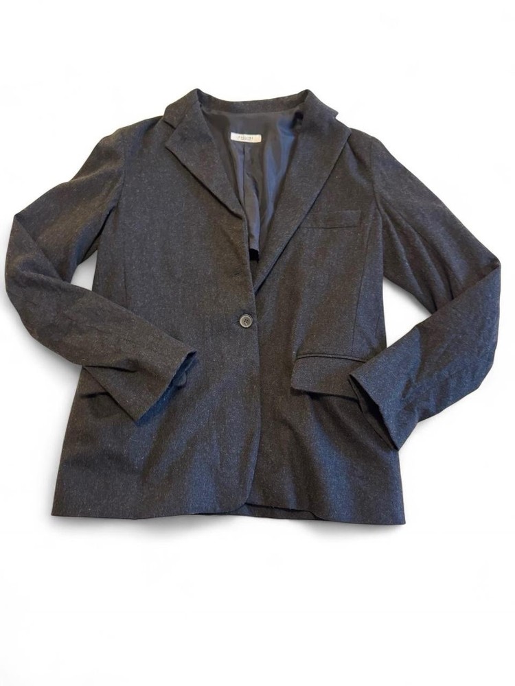 Vintage POLLINI made in Italy- Dark Grey Virgin Wool Blazer US women’s size 8
