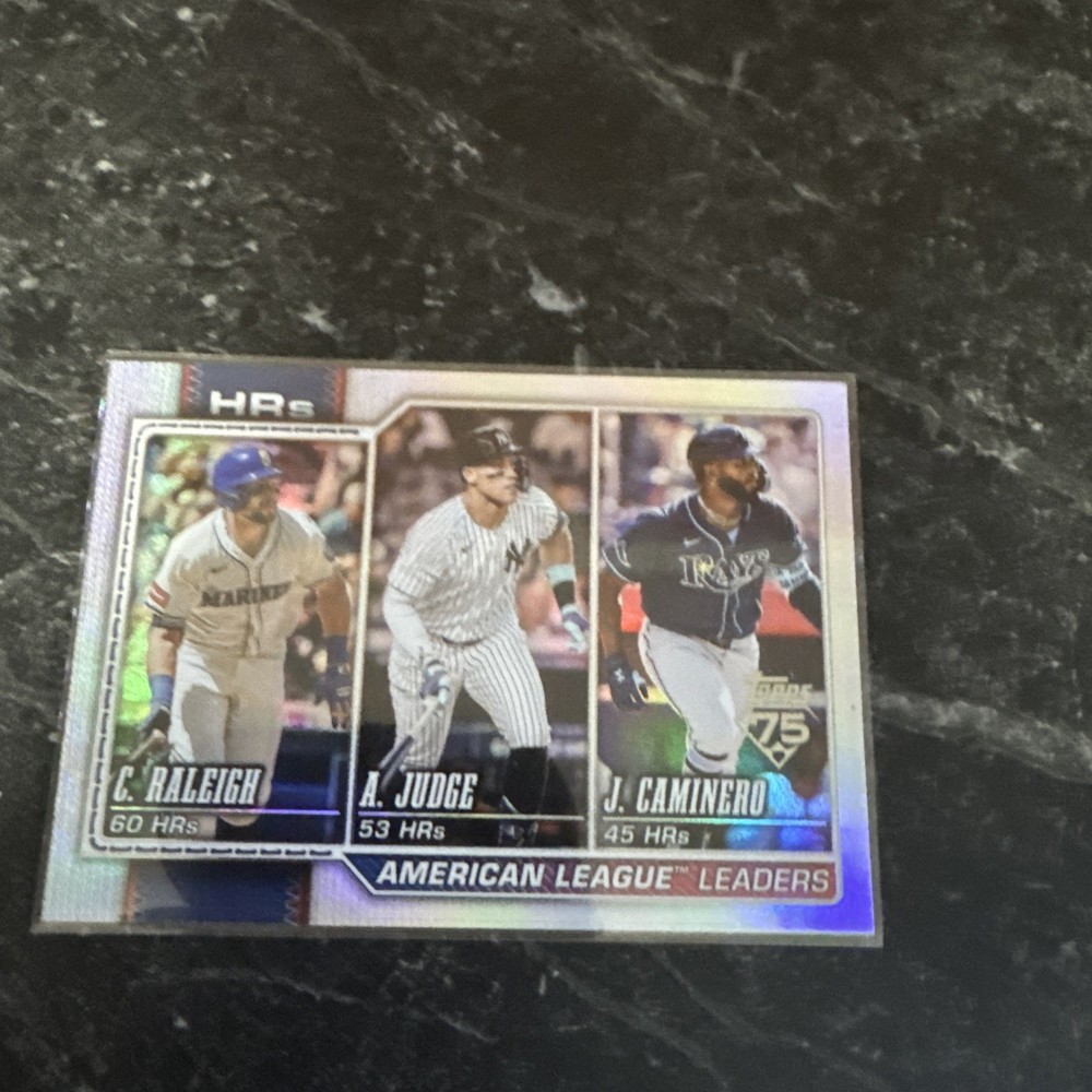 2026 Topps Series 1 American League Leaders Rainbow Foil -Judge/Raleigh/Caminero