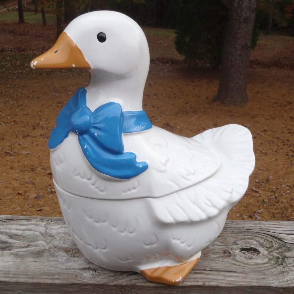 Vintage McCoy Pottery GOODIE GOOSE Country Accents COOKIE JAR w/LID #166 VGUC NR