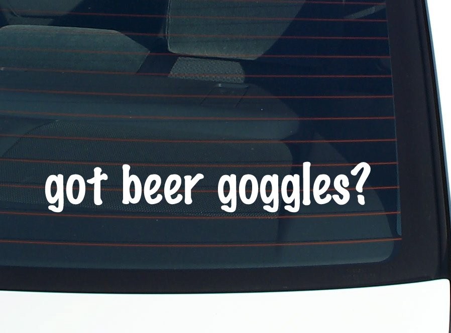 Funny Beer Goggles Car Decal Bumper Sticker Vinyl Window Joke