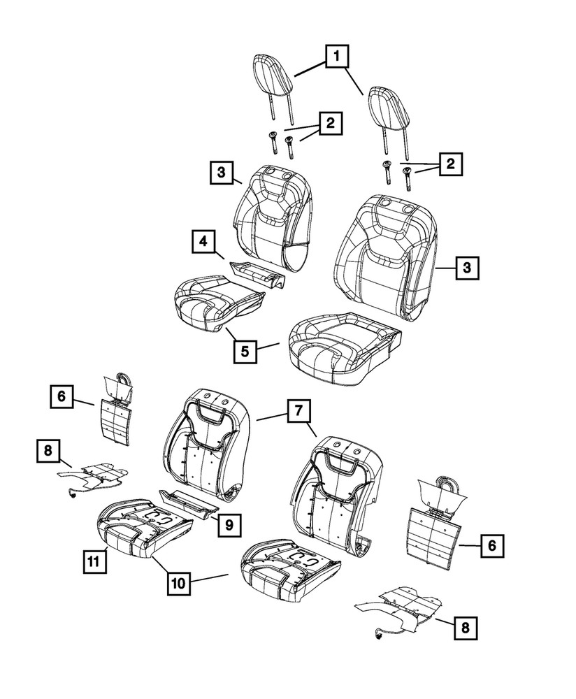 Genuine Mopar Front Seat Cushion Cover Right 6CV48HL1ABSelect Your Vehicle to Ensure Guaranteed Fit-QTY1