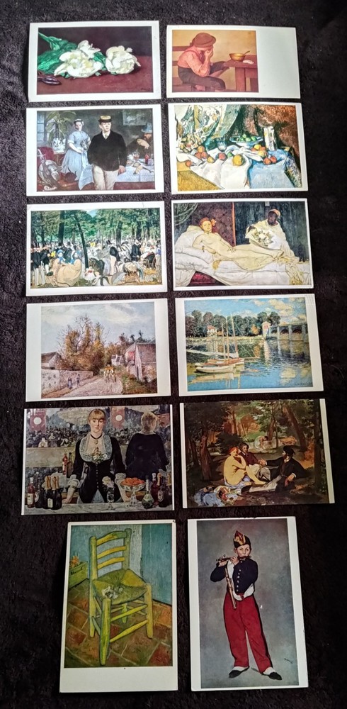Lot Of Twelve Vintage Post Cards Featuring Famous Works Of Art
