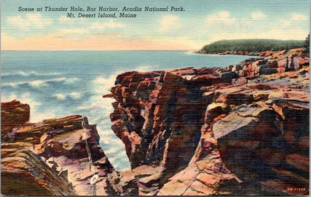 Postcard ME Bar Harbor - Acadia National Park - Thunder Hole Mt. Desert Island-image