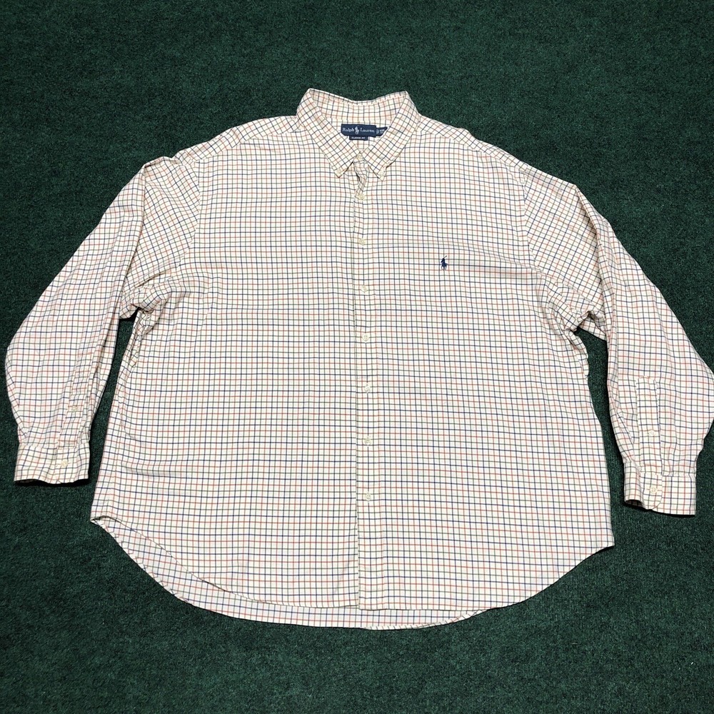 Ralph Lauren Men’s Classic Fit Long Sleeve Plaid Button Down Shirt Size 4XB Big