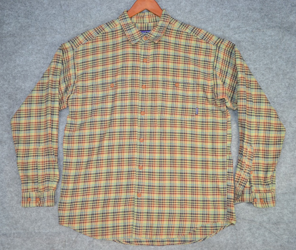 Patagonia Flannel Shirt Mens L Multicolor Plaid Long Sleeve Pockets Button-Up