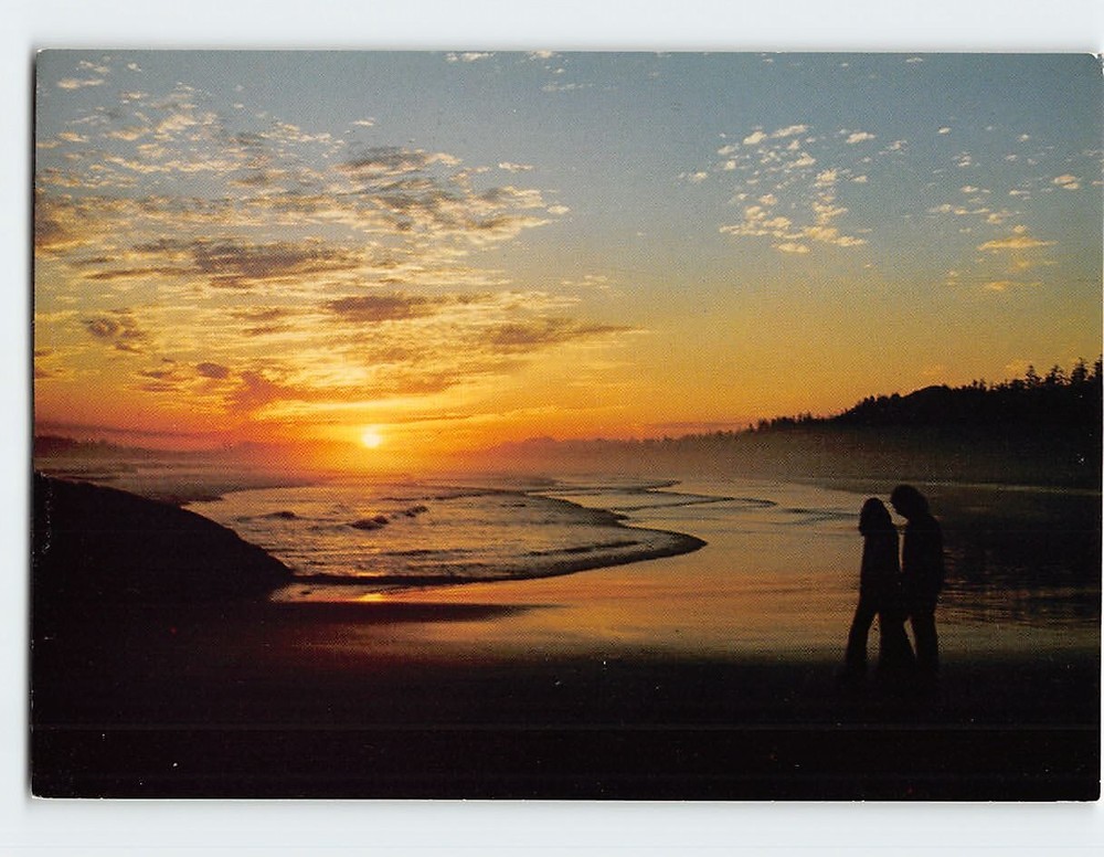 Postcard Sunset at Long Beach Pacific Rim Park  Vancouver Island BC Canada