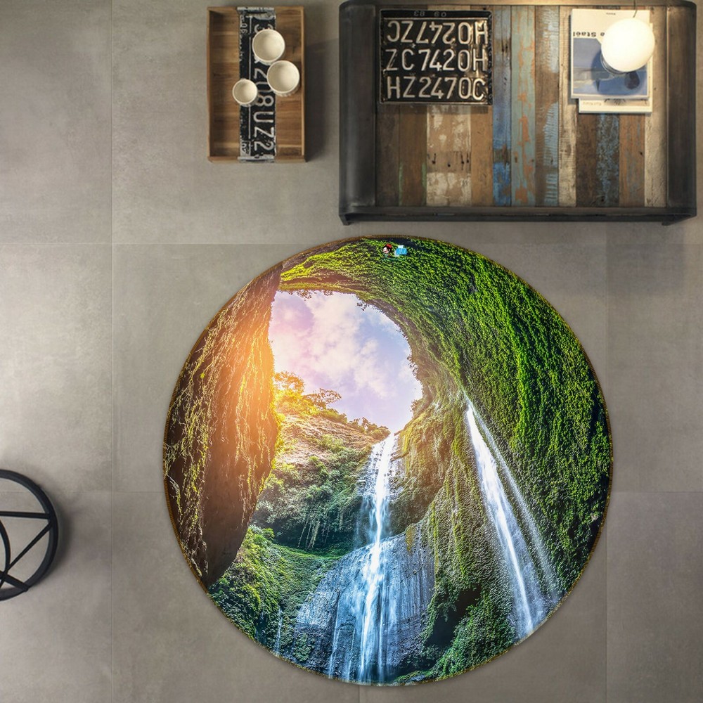 3D Cave Lake NAO6143 Game Rug Mat Elegant Photo Carpet Mat Fay