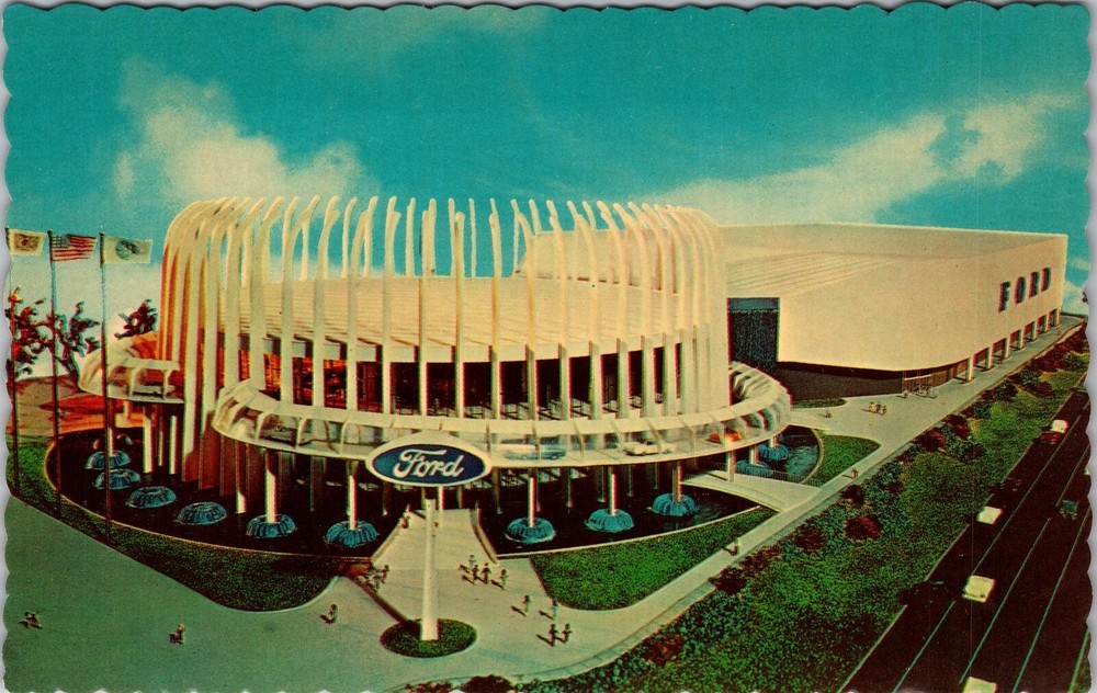 Queens NY-New York, Ford Motor Company Pavilion, Vintage Postcard