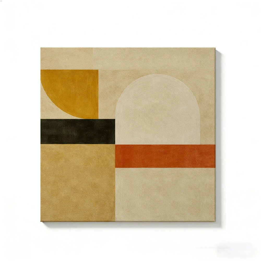Geometric Abstract Canvas Painting 2D Flat Frameless Wall Art Home Office Decor