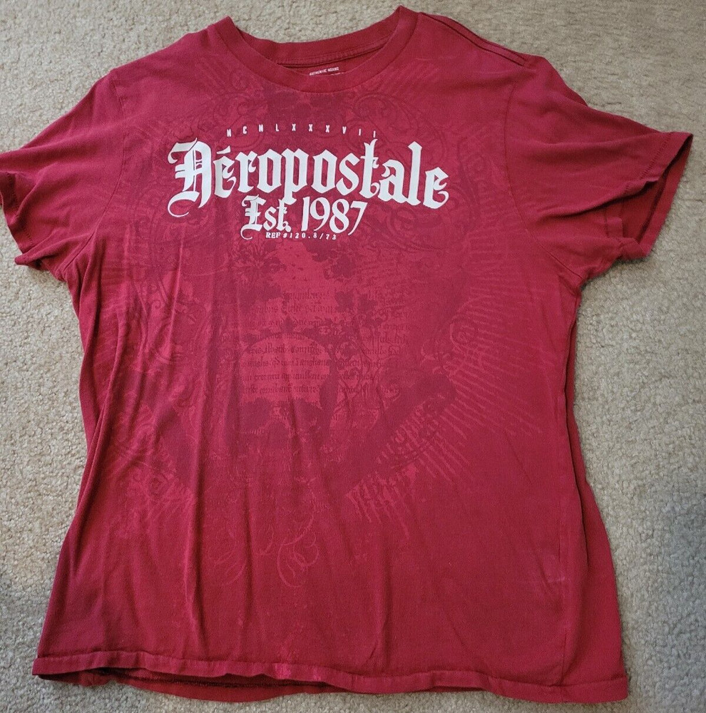 Aeropostale Red Skull Vintage Single Stitch XL T Shirt