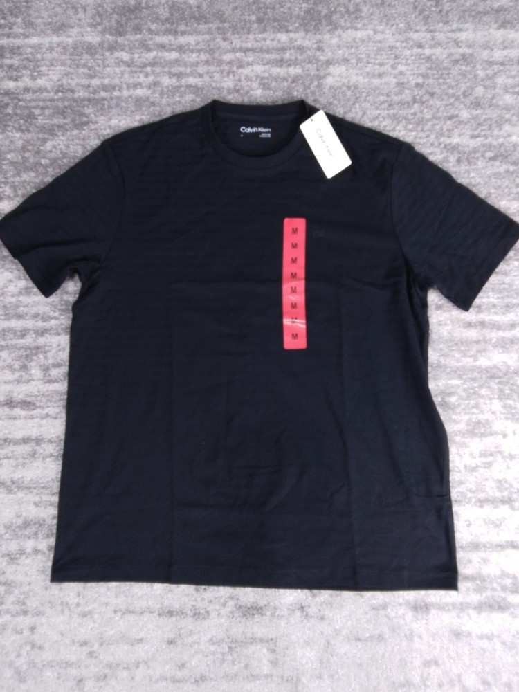 Calvin Klein Shirt Men's Black Medium Crew Neck Short Sleeve Dress Tee