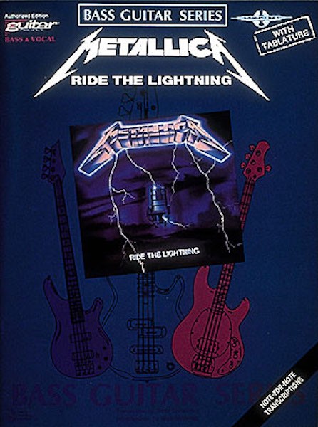 Metallica Ride the Lightning Bass Guitar Sheet Music 8 Rock Songs Book