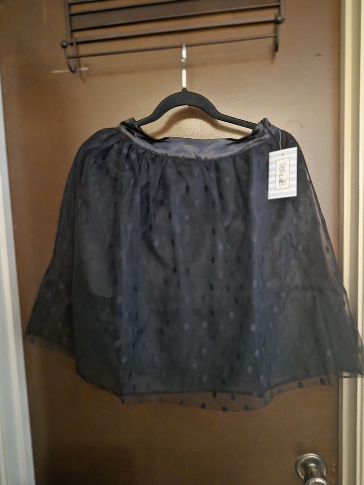 Tulip B Black Polka Dot Short A-Line Women's Skirt Size S Regular