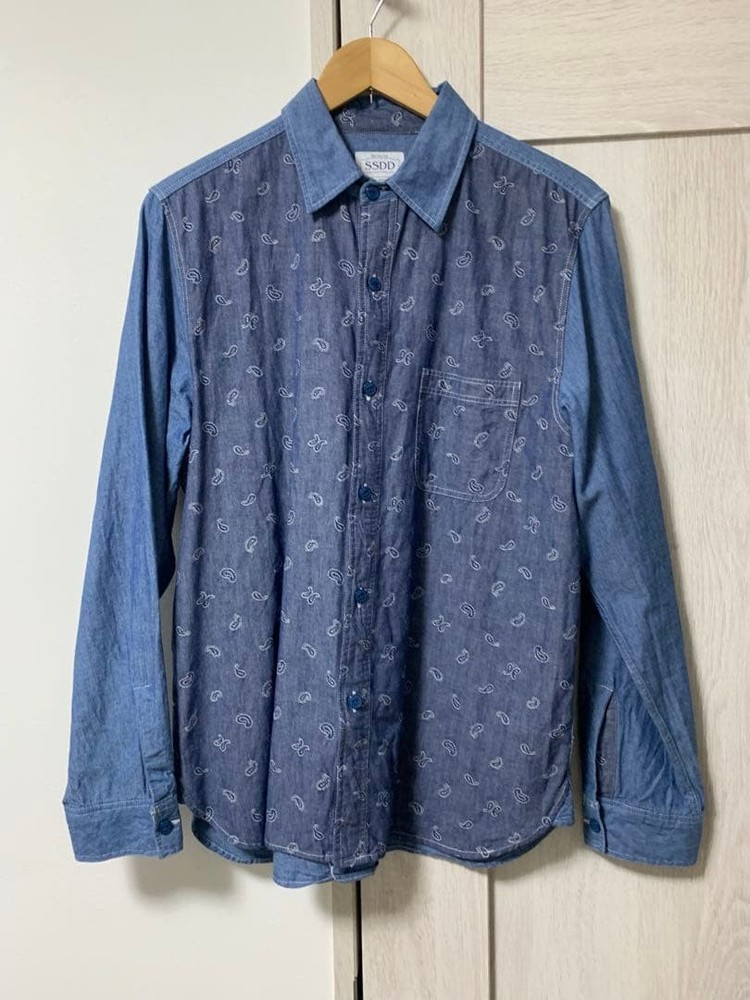 FUCT SSDD Denim Shirt M Size Long Sleeve Blue Fashion Top