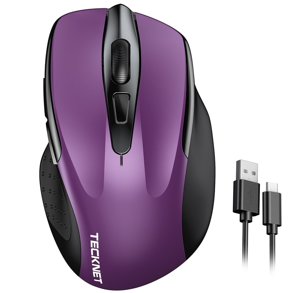 TECKNET Rechargeable Wireless MouseUSB-A Silent Mouse Quiet Click 6 Adjustabl...