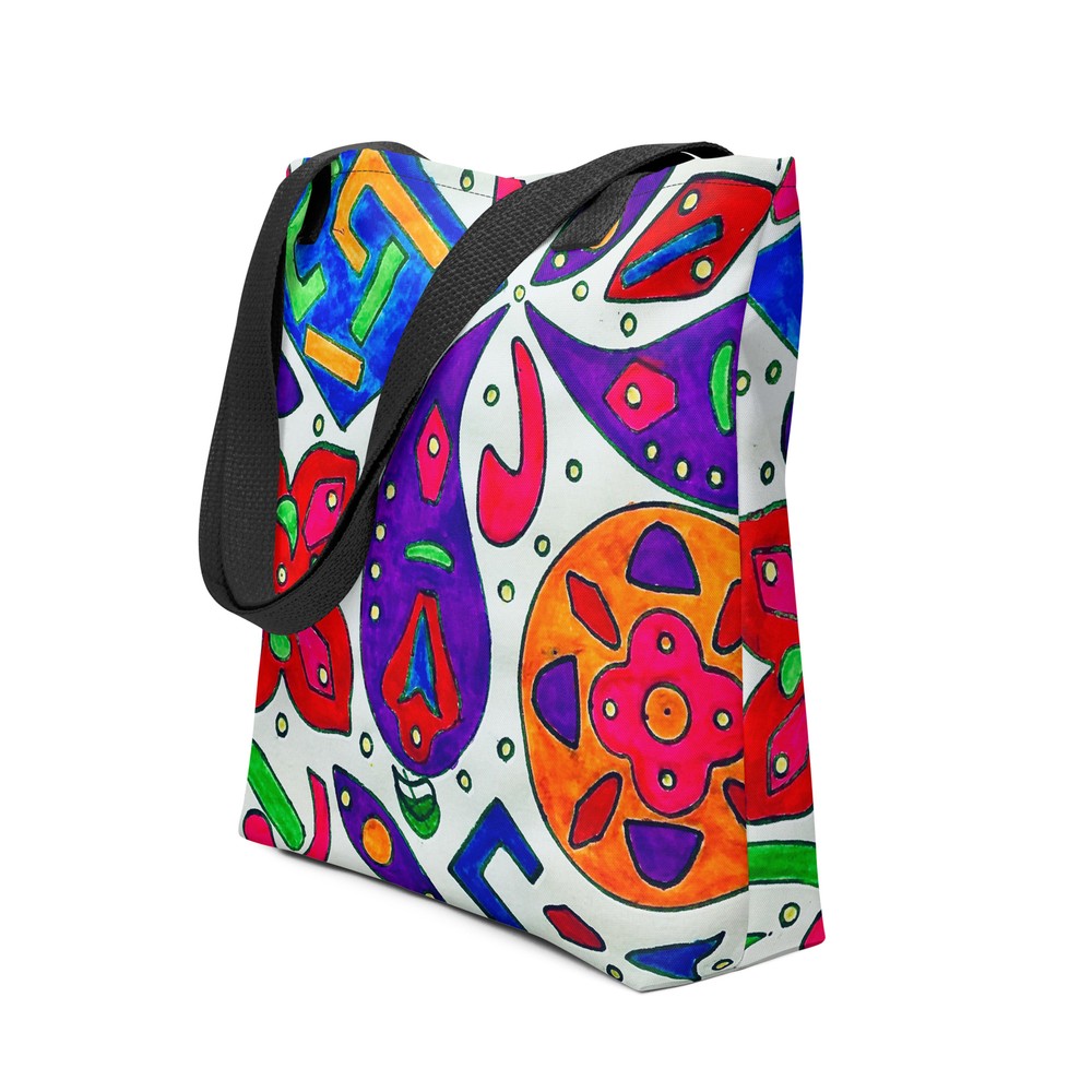 Abstract 3 Graphic Tote - Stylish Lightweight Multi-Purpose Shoulder Bag 15”x15”-image