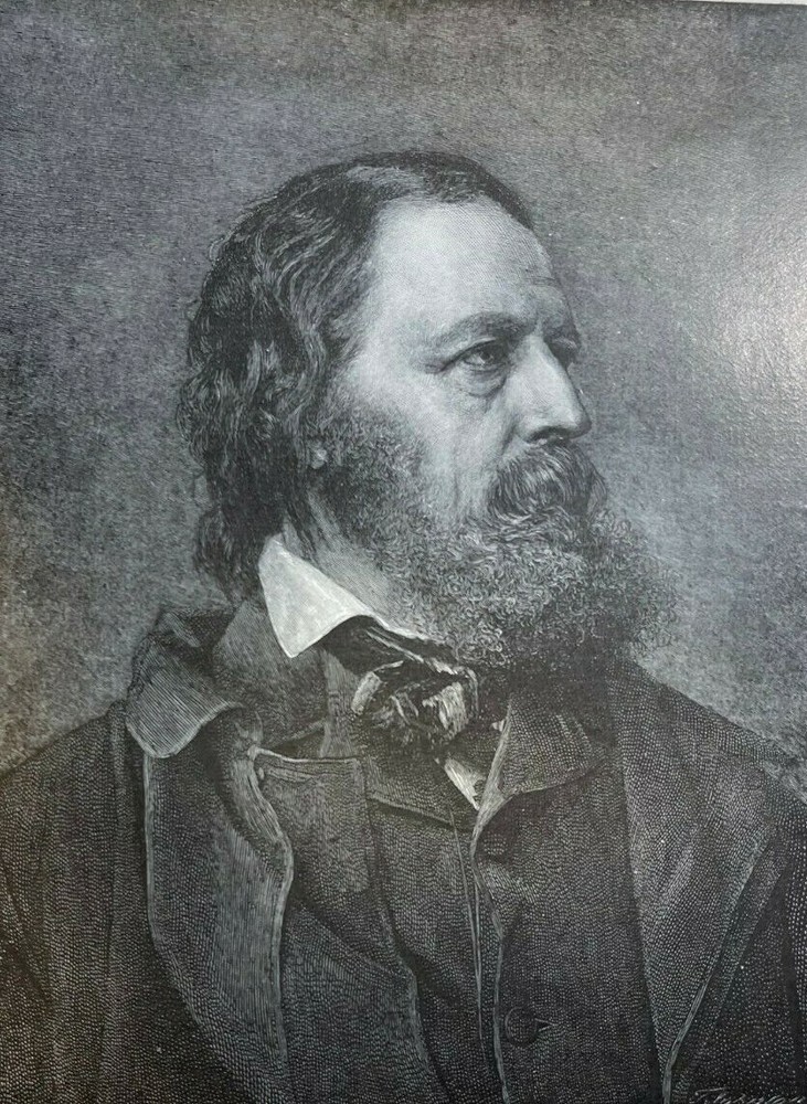 1909 Vintage Magazine Illustration Poet Alfred, Lord Tennyson
