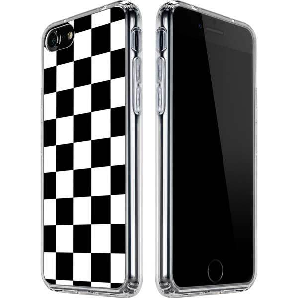 Checkerboard iPhone SE Clear Case - Black and White Checkered