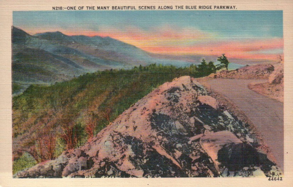 Blue Ridge Parkway Skyline Drive Virginia -- Old Vintage Standard Linen Postcard