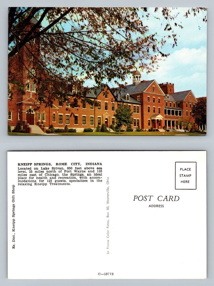 Rome City, IN-Indiana, Kneipp Springs Health Retreat Card Vintage Postcard