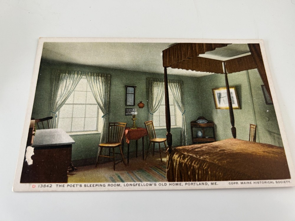 The Poet's Sleeping Room Longfellow's Old Home Portland Maine Postcard
