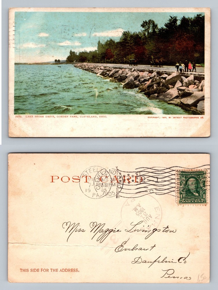 Cleveland, Ohio, Lake Shore Drive Gordon Park c1905 PC Souvenir Vintage Postcard