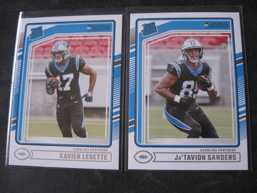 XAVIER LEGETTE/Ja'TAVION SANDERS 2-CARD RATED ROOKIE LOT 2024 Donruss PANTHERS