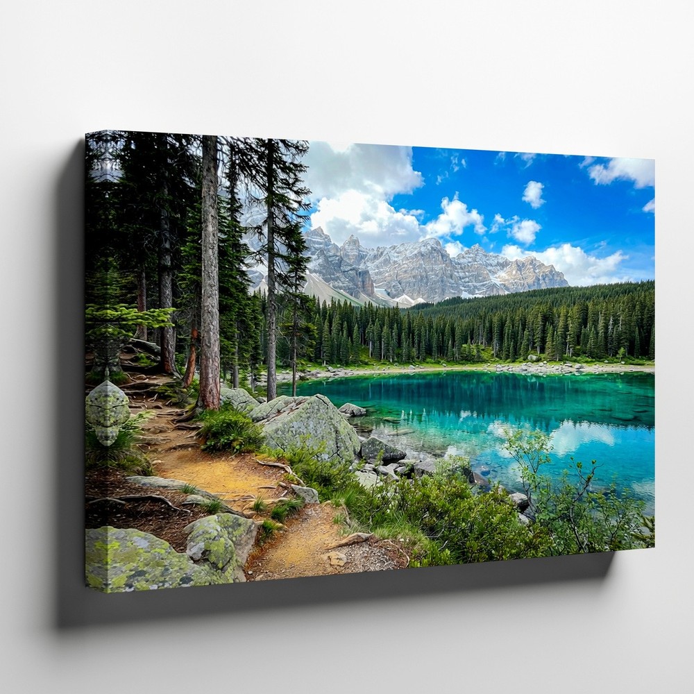 Mountain Lake Landscape Canvas Wall Art Forest Nature Scene Scenic Wall Decor
