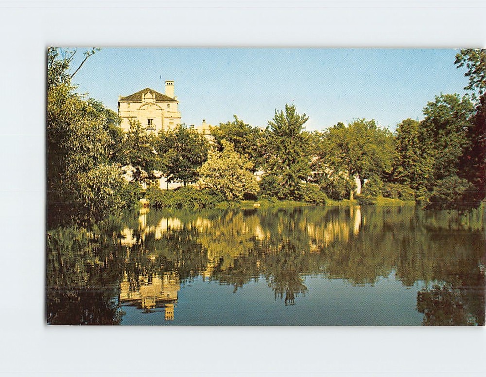 Postcard Memorial Union Reflected in Lake Laverne Iowa State University Ames USA