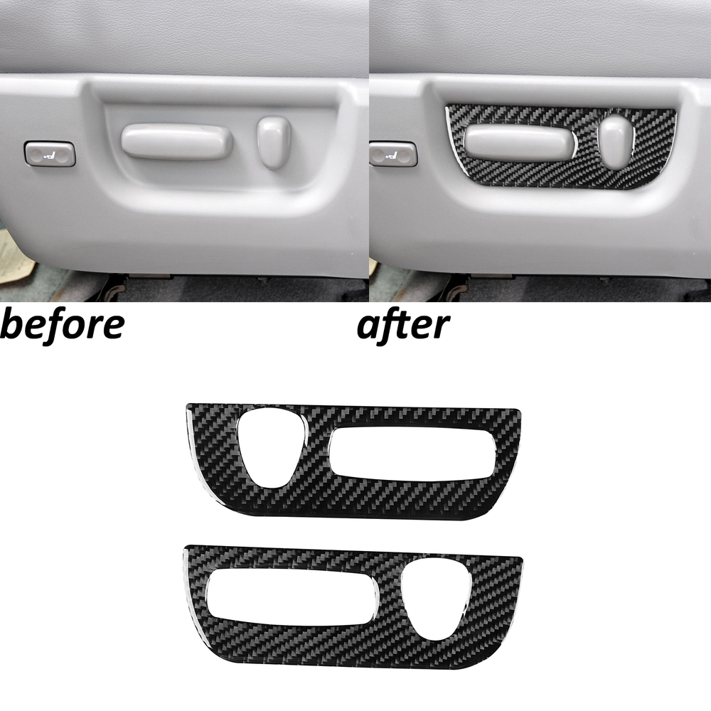 Real Carbon Fiber Seat Adjustment Panel Trim For Toyota Tundra Sequoia 2007-2013