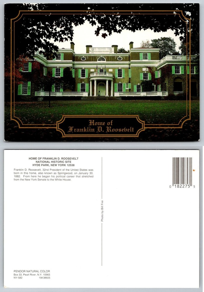 FDR Home Hyde Park NY Postcard - Franklin D. Roosevelt National Historic Site