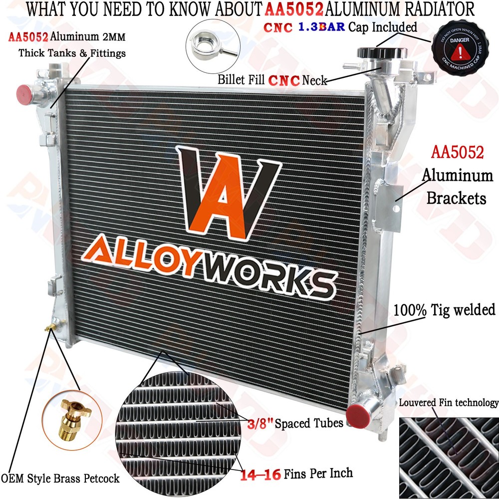 3 Row Radiator Fits 08-20 Dodge Grand Caravan/VW Routan/ Chrysler Town&Country