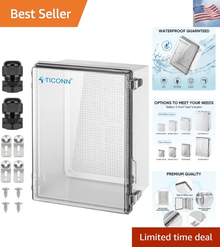 Waterproof IP67 ABS Plastic Electrical Junction Box with Hinged Cover-image