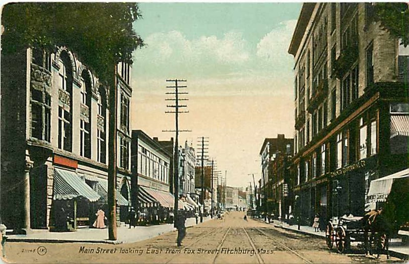 MA, Fitchburg, Massachusetts, Main Street, Looking East, Valentine & Son