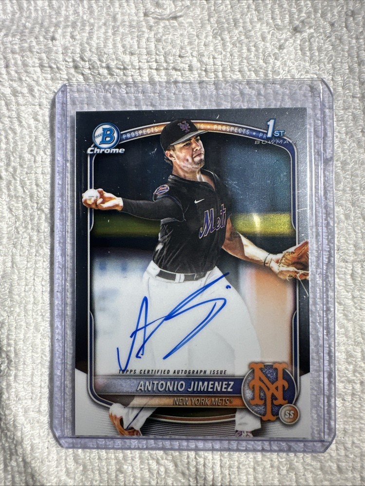 2025 Bowman Draft Antonio Jimenez Chrome Auto 1st Prospect #CPA-AJ Mets