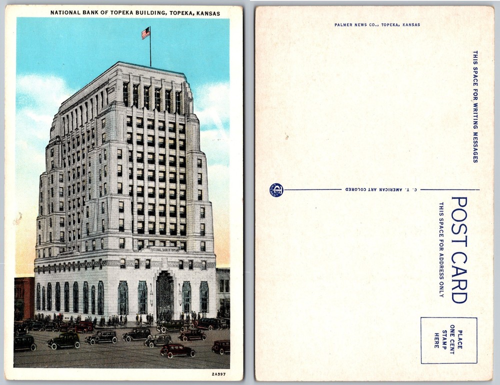National Bank Building Topeka Kansas Postcard