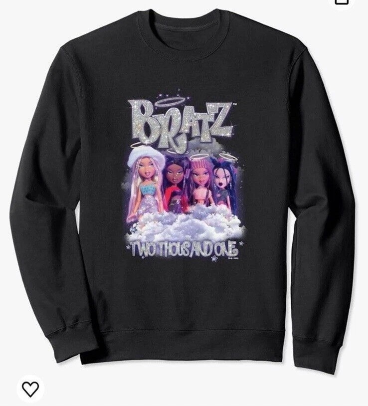 Bratz Y2K Graphic Sweatshirt Womens Juniors L Black Crewneck