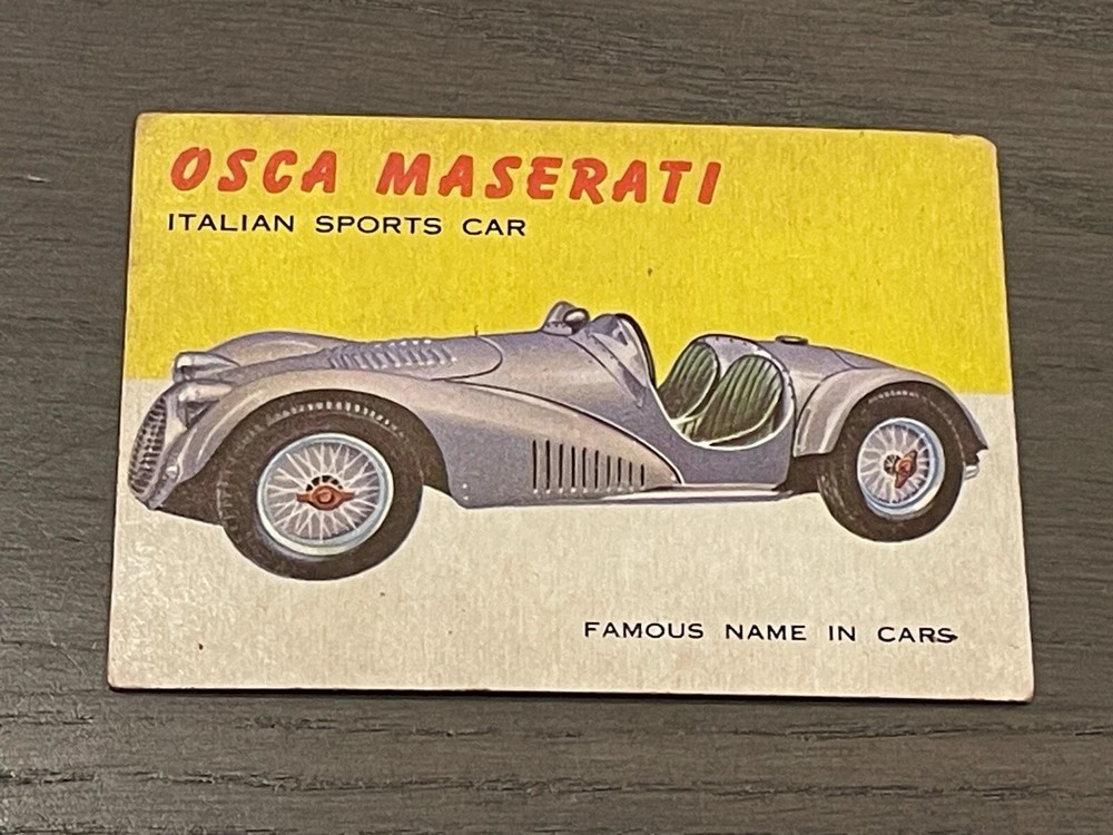 1954 Topps World on Wheels Osca Maserati #15