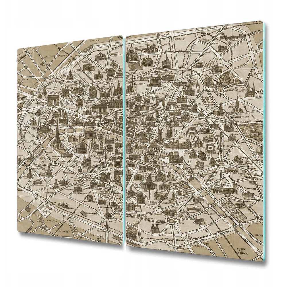 Tempered Glass Worktop Saver Kitchen Map of Versailles Painting 2x30x52