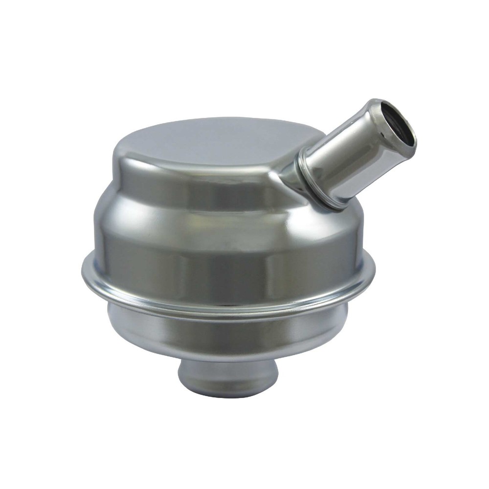 Chrome Steel Mopar Style Push-In Round Breather w/PCV Valve 3 x 2 5/8 w/1in Neck