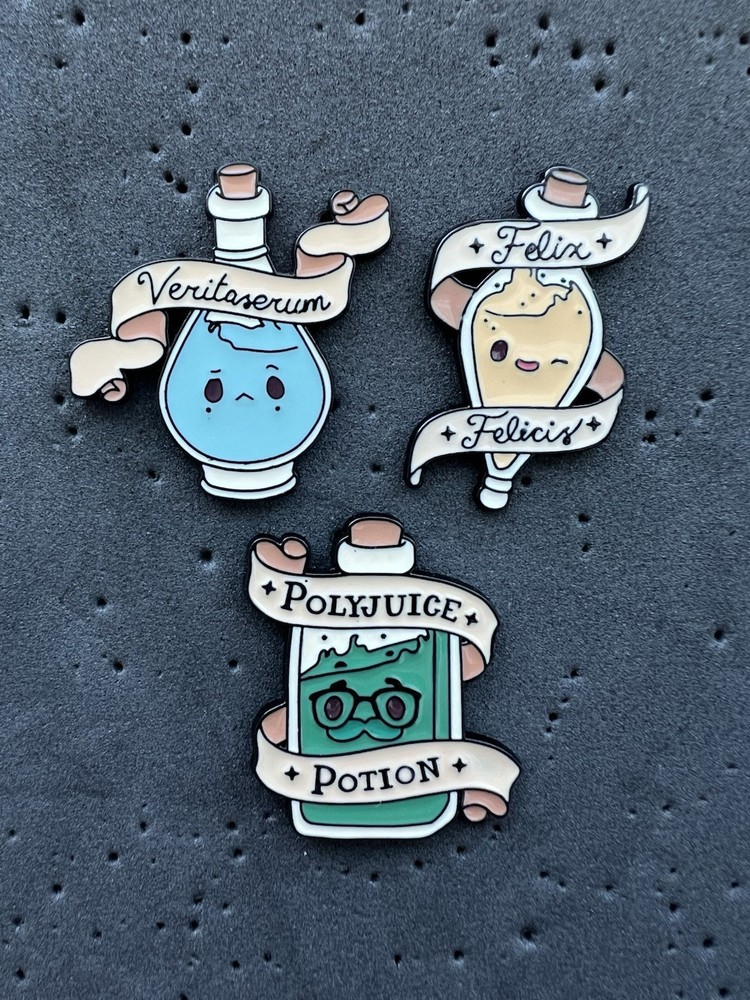 Harry Potter FANTASY Pins - Potions Pin Lot Of 3 - Soft Enamel