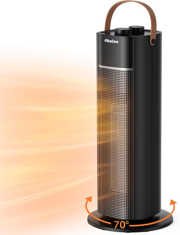 12ft/s Electric Oscillation Space Heater with Thermostat 18 Inch Portable Heater