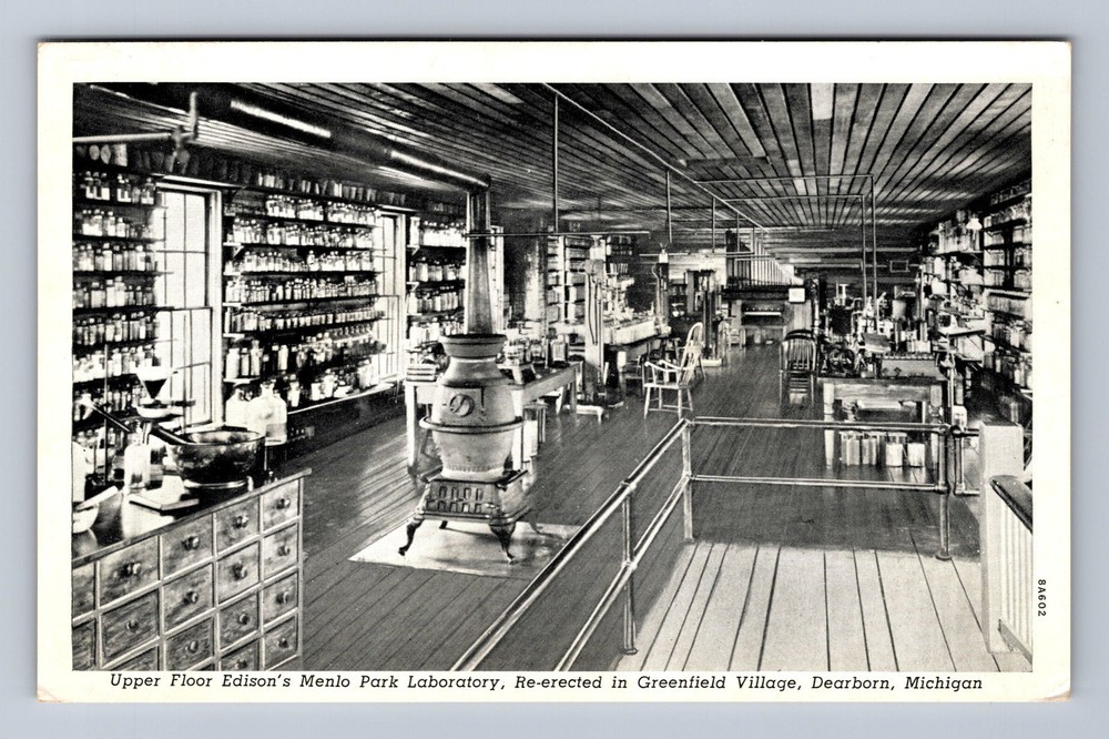 Dearborn MI-Michigan Upper Floor Edison's Menlo Park Lab Vintage Postcard