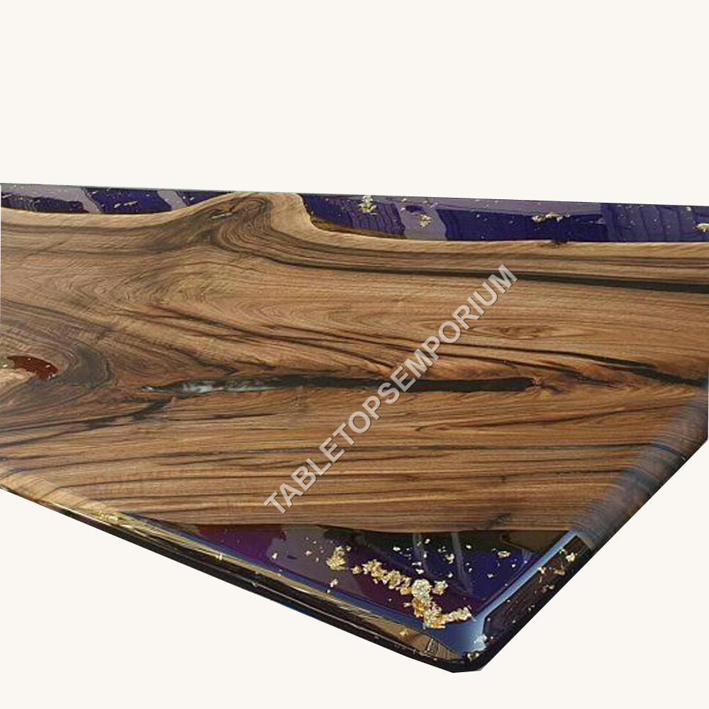 Custom Epoxy Resin Dining Table - Handmade Kitchen Counter & Desk Decor