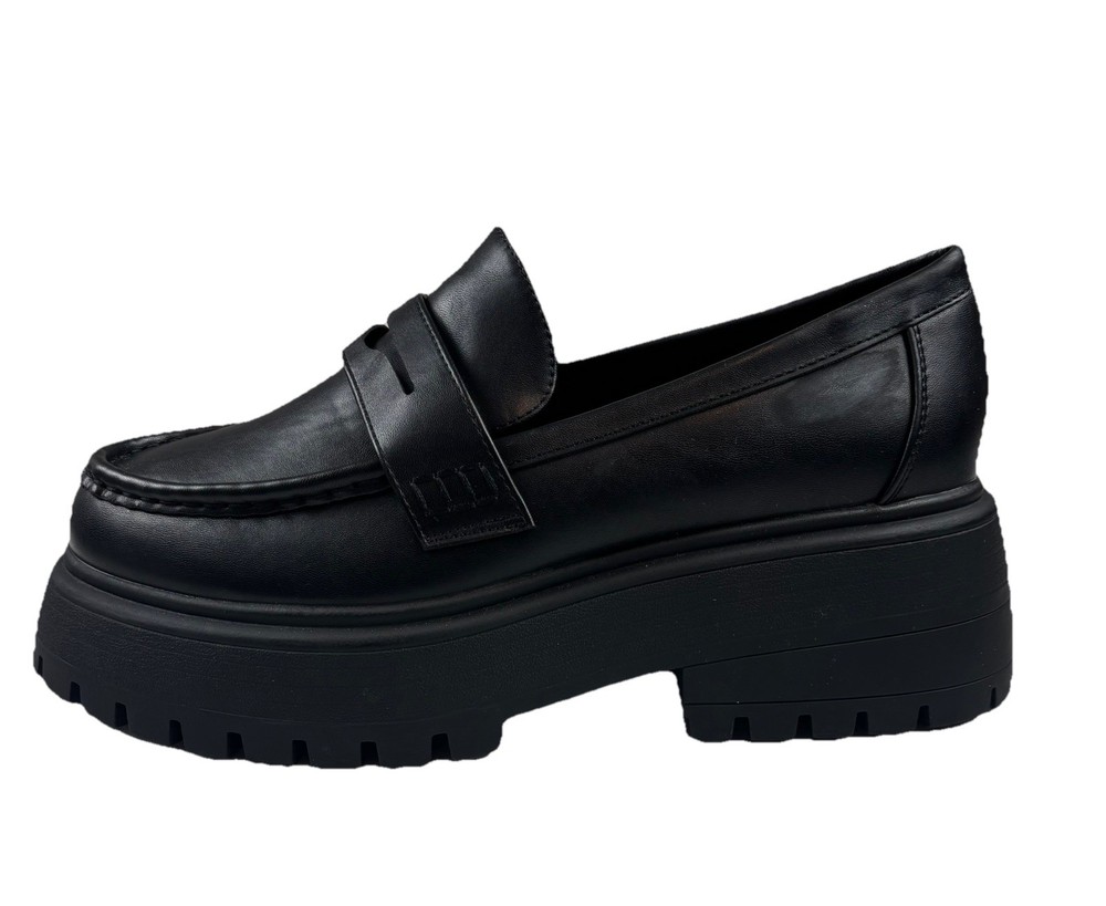ASOS DESIGN Women’s Black Chunky Platform Penny Loafers Lug Sole NWOB Size  9 PU
