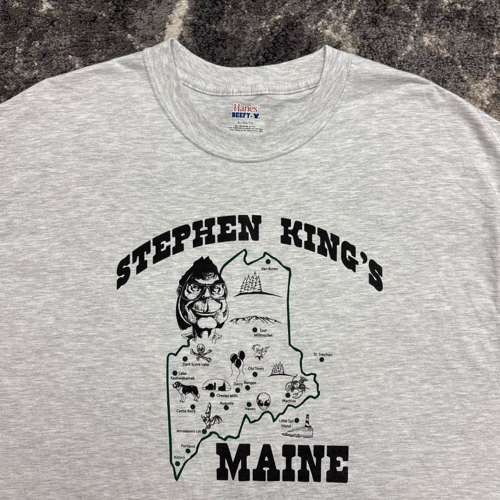 Vintage Stephen King Shirt Mens XL 2000s Y2K The Shining It Cujo Horror Art Gray