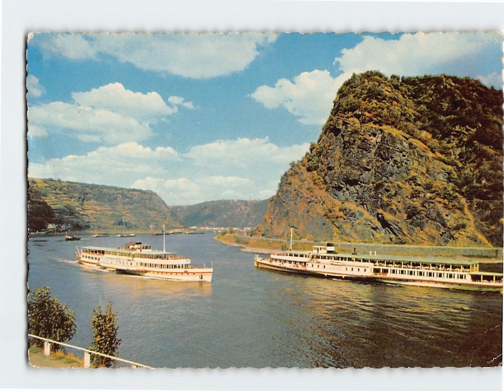 Postcard The beautiful Rhine Loreley cliffs Sankt Goarshausen Germany